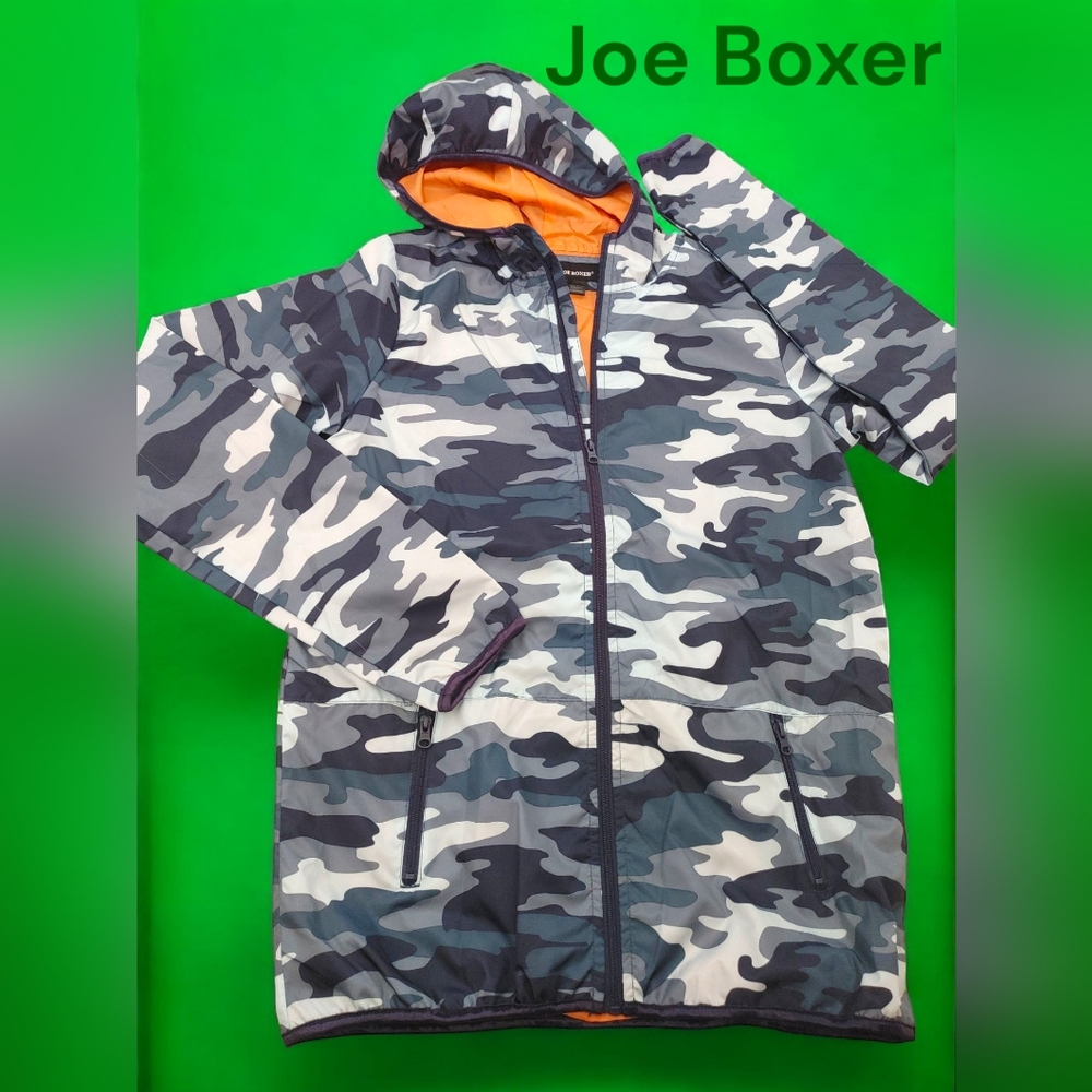 Joe Boxer Camouflage Jacket with Hood Raincoat Boys XL 18-20